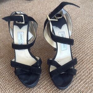 Jimmy Choo Black suede heeled sandals